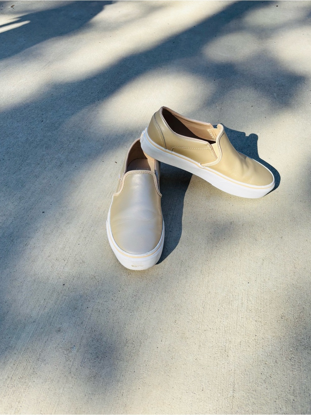 Vans Women’s Slip-On Loafers — Light Tan, or Metallic gold size 8.5 - Picture 6 of 13